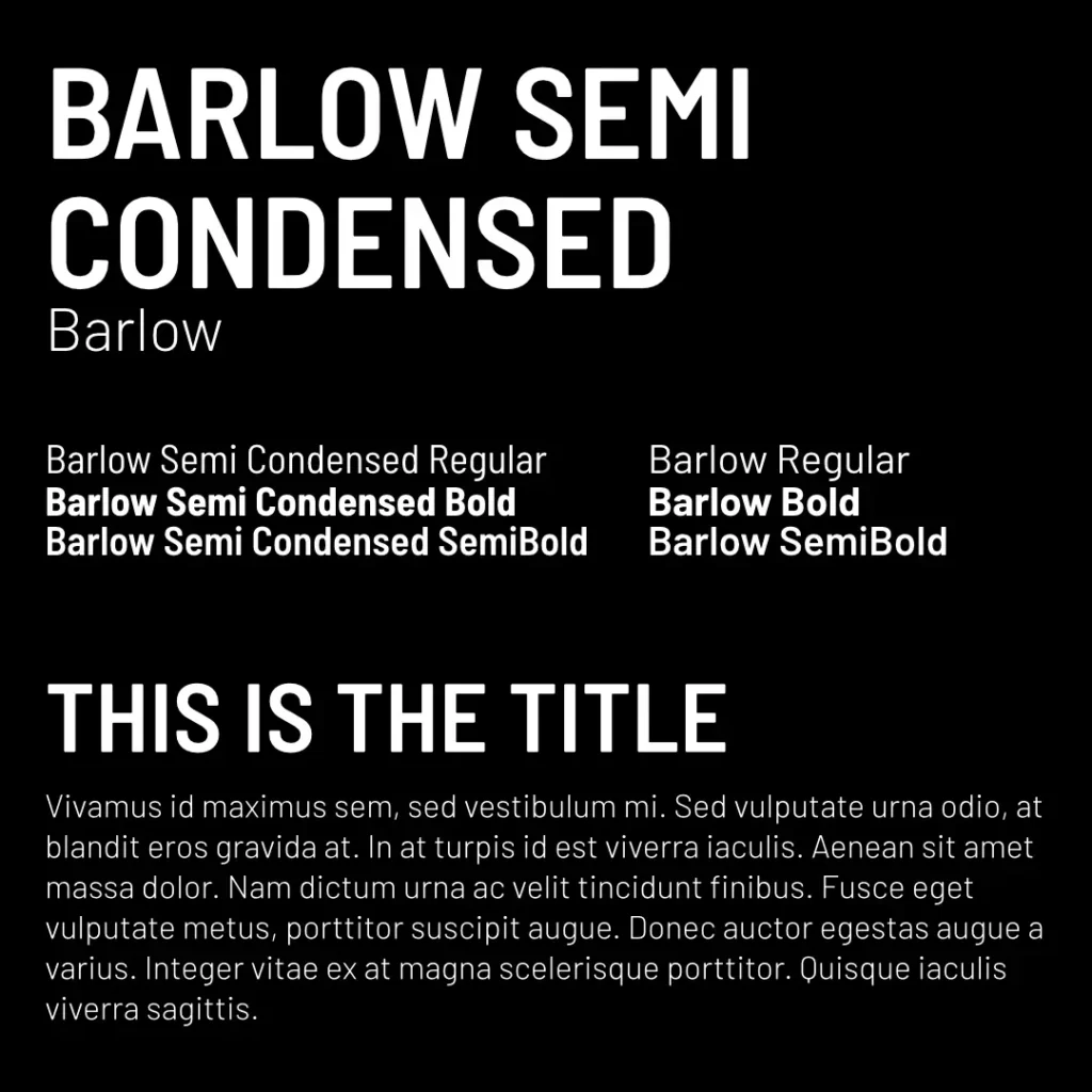 Barlow Semi Condensed and Barlow Google Font Pairings