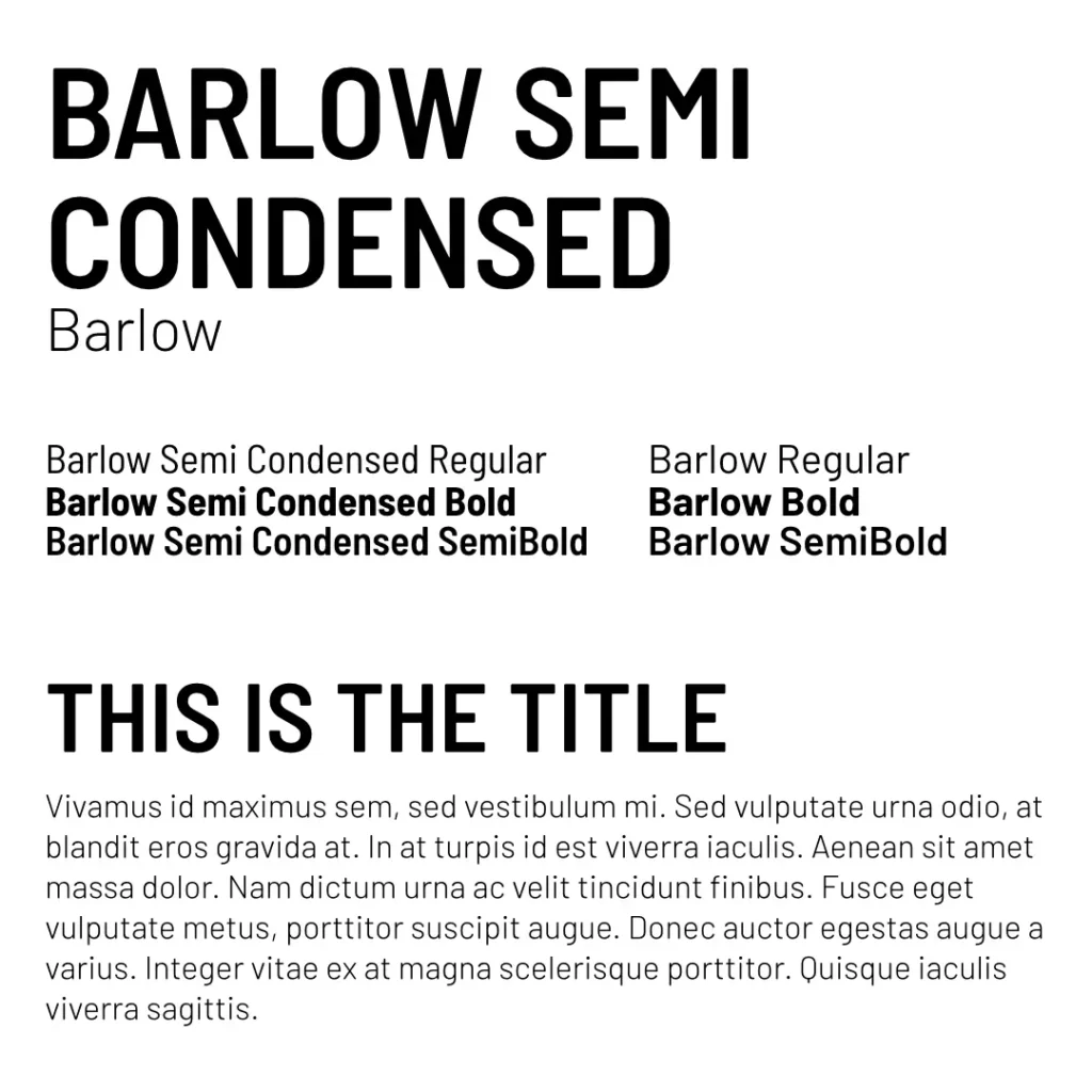 Barlow Semi Condensed and Barlow Google Font Pairings