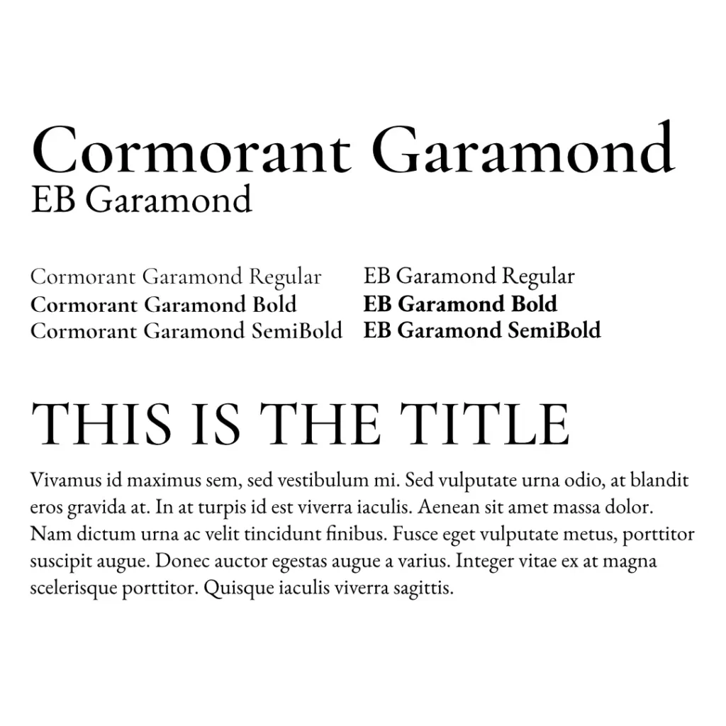 Cormorant Garamond and EB Garamond