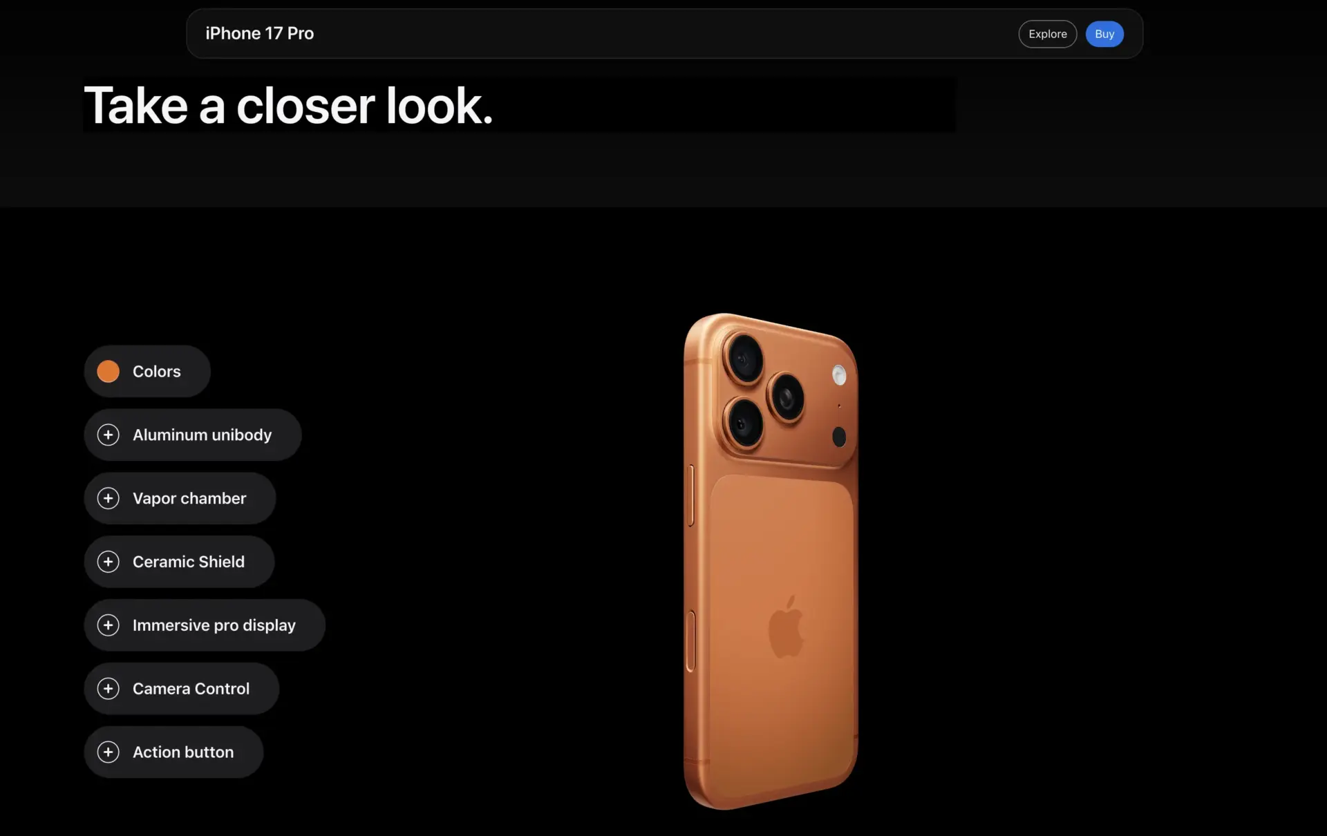 Apple - interactive website features