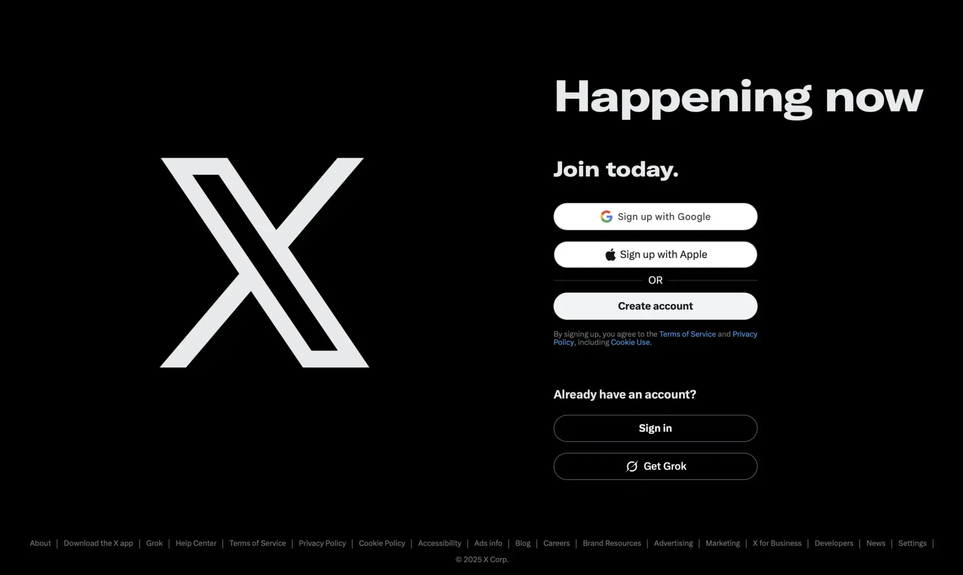 Twitter / X - dark mode website design
